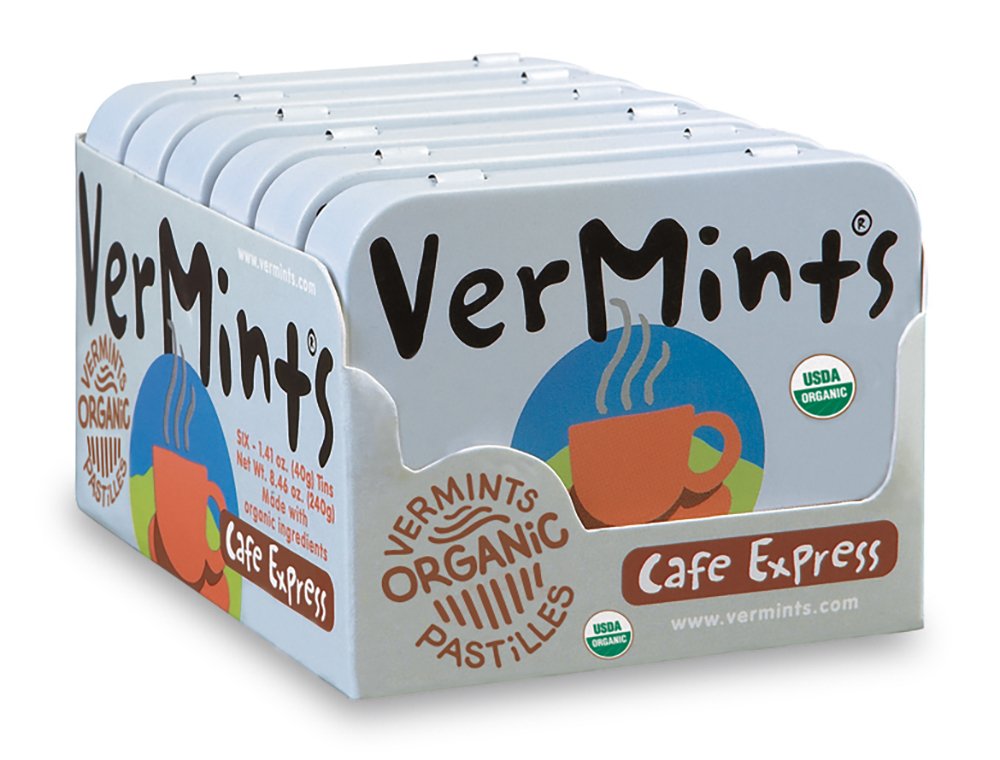 Organic Breath Mints by VerMints, Caf   Express Coffee Flavor, All Natural Pastilles, Non-GMO, Nut Free, Gluten Free, Vegan, KSA