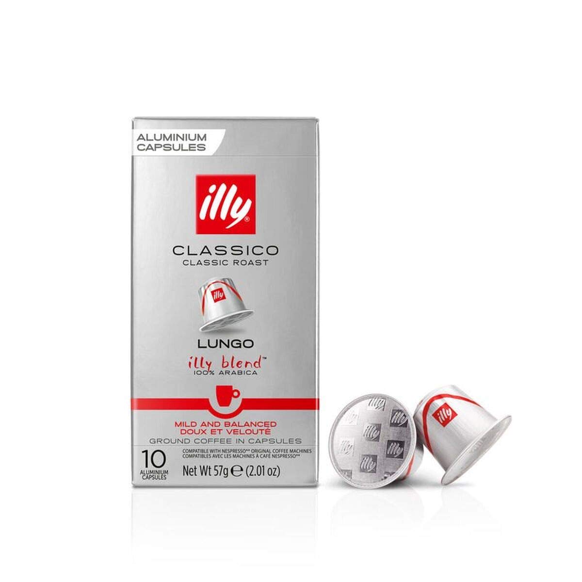 illy Aluminum Espresso compact pieces Compatible with Nespresso - Classico, Forte, Intenso, Decaf, Lungo - 10 Count (Pack of 5)