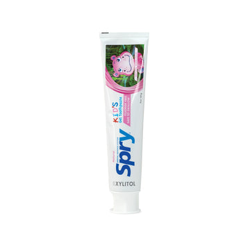 Spry Fluoride Free Toothpaste for Kids, Teeth Whitening with Xylitol, Natural Breath Freshening, Mouth Moisturizing, Bubble Gum 