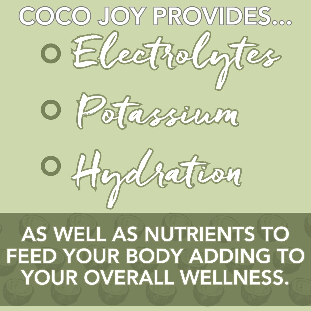 CoCo Joy Natural Coconut Water, Low-Calorie, High-Calcium, Nutrient-Rich Drink 12 pack