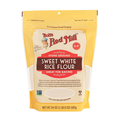 Bobs Red Mill Sweet White Rice Flour, 24oz (Pack of 1) - Non GMO, Vegan, Kosher
