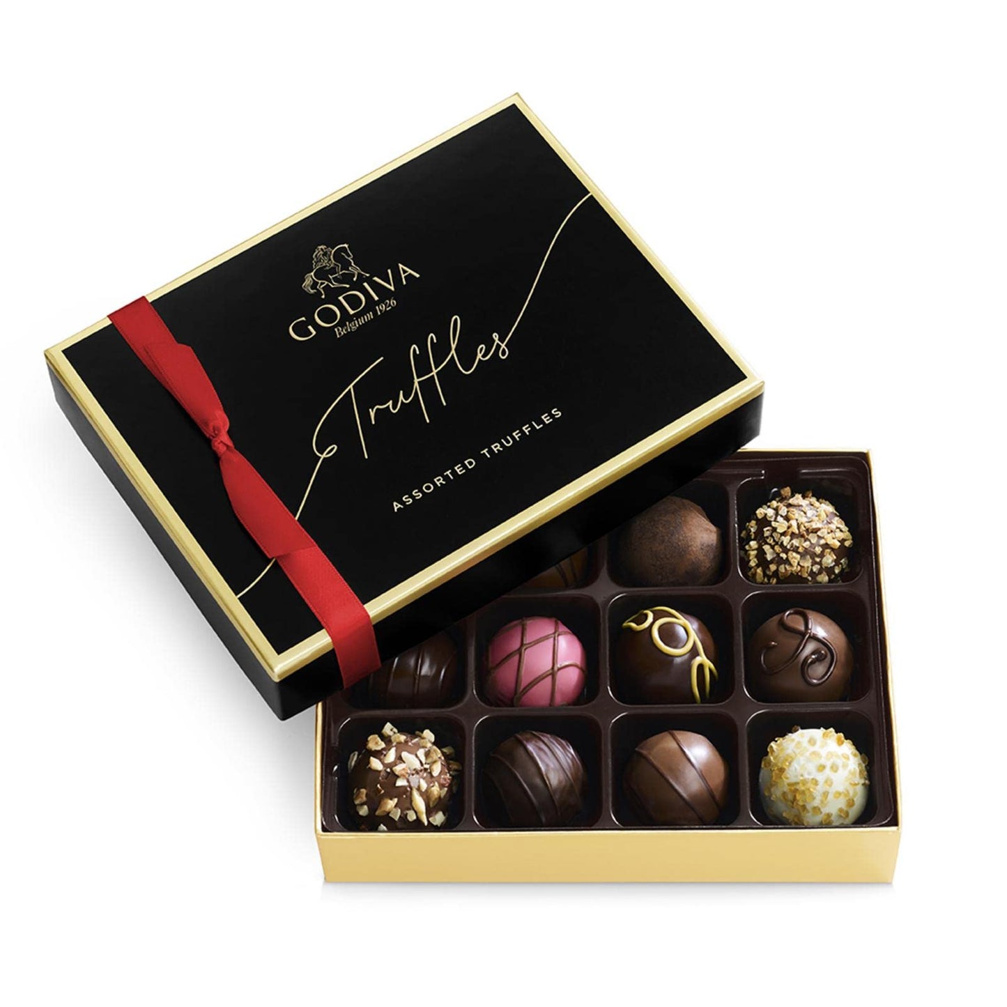 Godiva Chocolatier Assorted Chocolate Truffles Gift Box - 12 Piece Gourmet Selection - Brown - Model ORTCI