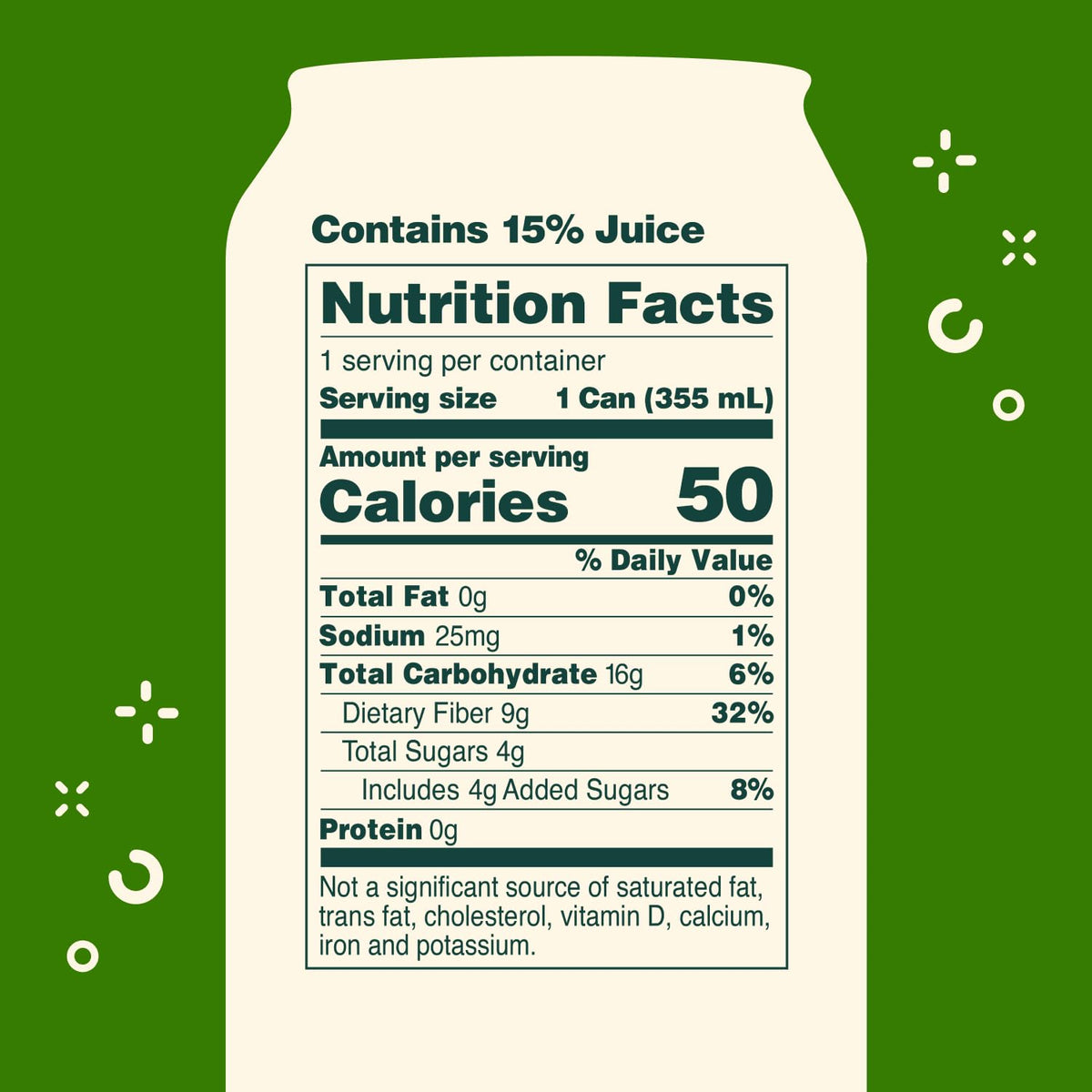 OLIPOP Prebiotic Soda Pop  Lemon Lime  Prebiotics  Botanicals  Plant Fiber  12 fl oz