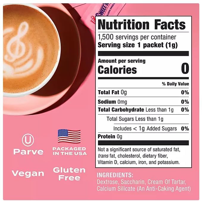 Generic Zero-Calorie Sweetener Packets, 1500 Count, Sugar Substitute