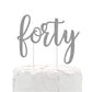 Silver Glitter 40Th Birthday Cake Topper, Forty Birthday Cake Topper For Celebrating Forty Years Old Anniversary/Birthday Party