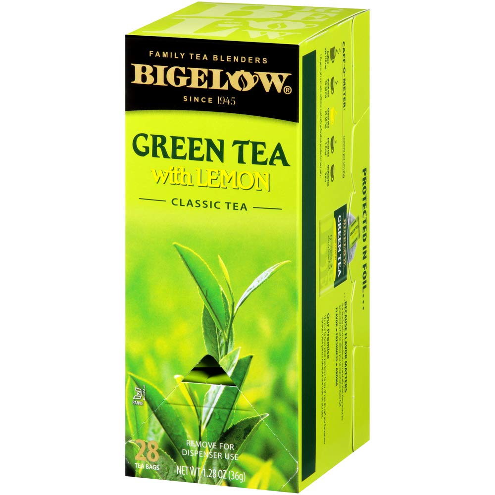 Bigelow Green Tea With Lemon Tea Bags 28-Count Box (Pack Of 1) Green Tea Bags With Lemon Peel And Natural Flavors Rich In Antiox