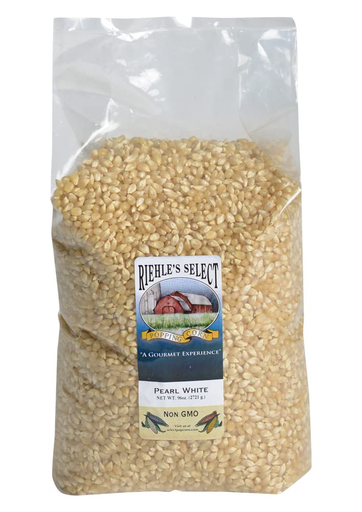 Riehles Select Popping Corn - Pearl White Old Fashioned Whole Grain Popcorn - 6lb (96oz)
