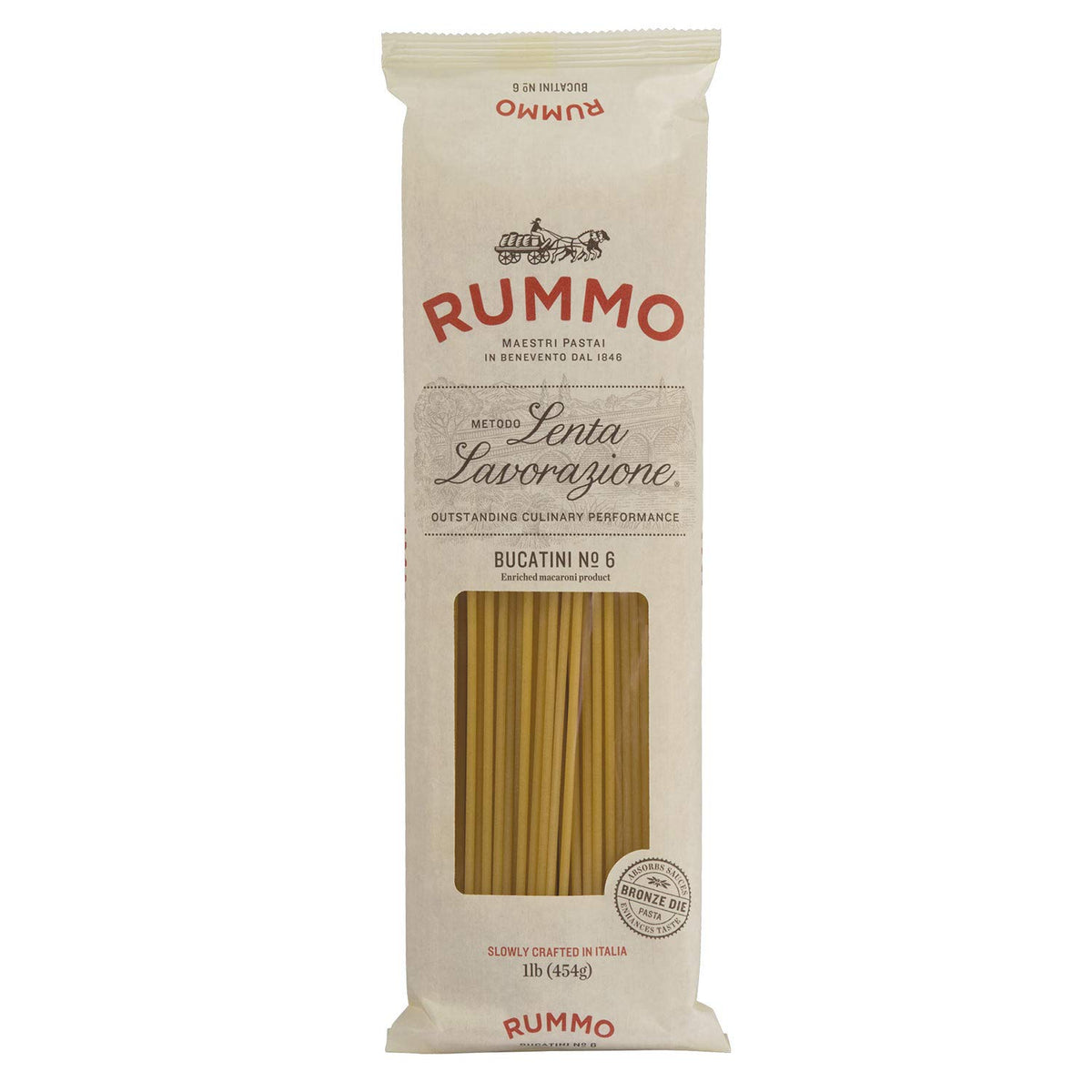 Rummo Italian Pasta Bucatini No.6, Always Al Dente (16 Ounce Package)