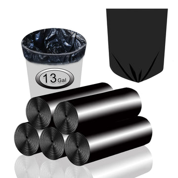 Trash Bags 13 Gallon Tall Kitchen Garbage Bags, Inwaysin Recycle Bags, Biodegradable Black Trash Bags, 75Ct