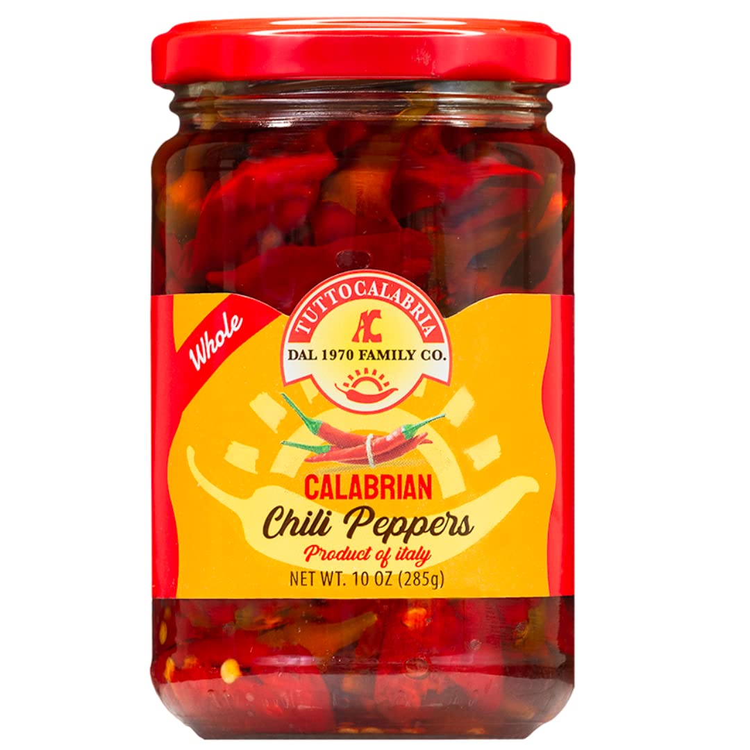 TuttoCalabria Whole Calabrian Hot Chili Peppers, 10 oz