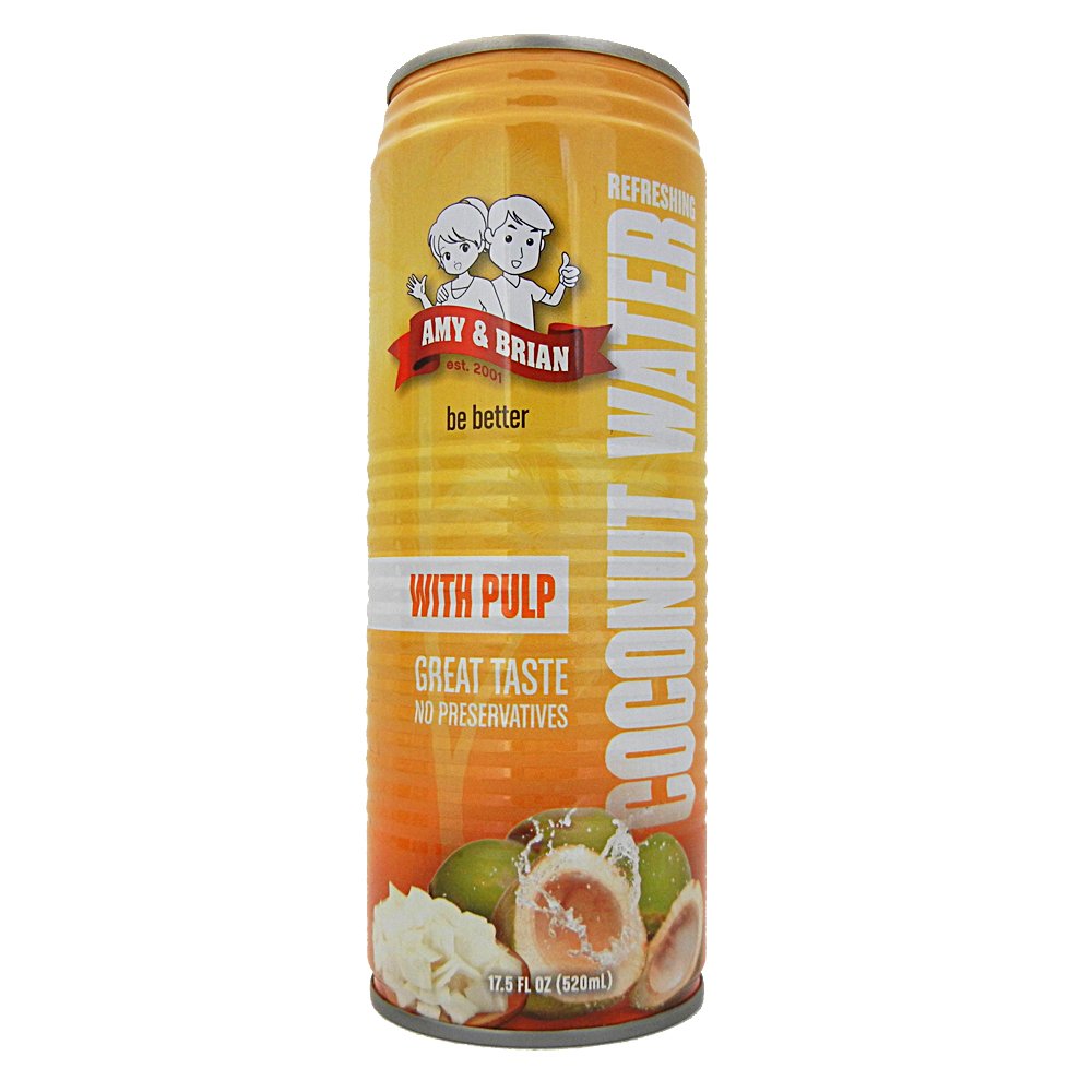 Amy & Brian Coconut Water With Pulp, 17.5 Fl Oz (Pack Of 12)