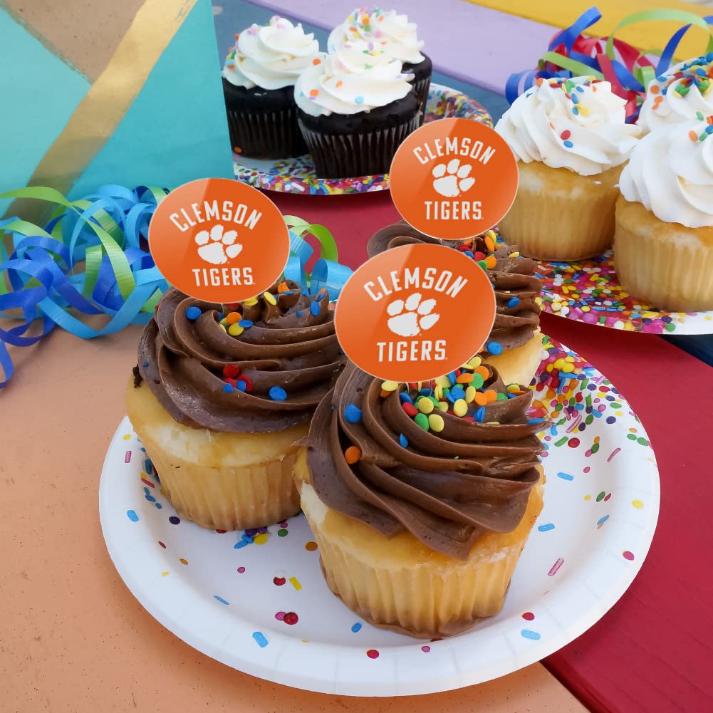 Clemson University Tigers Logo Cupcake Picks Toppers Decoration Set Of 6