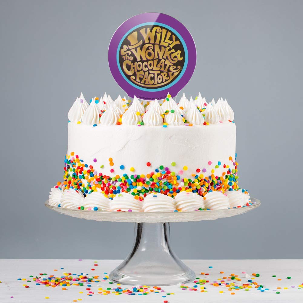GRAPHICS & MORE Acrylic Cake Topper - Willy Wonka Logo - One Size - Party Decoration for Wedding, Anniversary, Birthday, Graduation