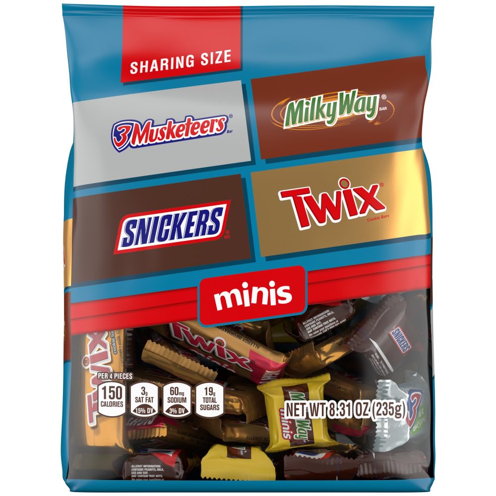 SNICKERS, TWIX, 3 MUSKETEERS & MILKY WAY Christmas Candy Chocolate Bar Variety Pack Bulk Bag
