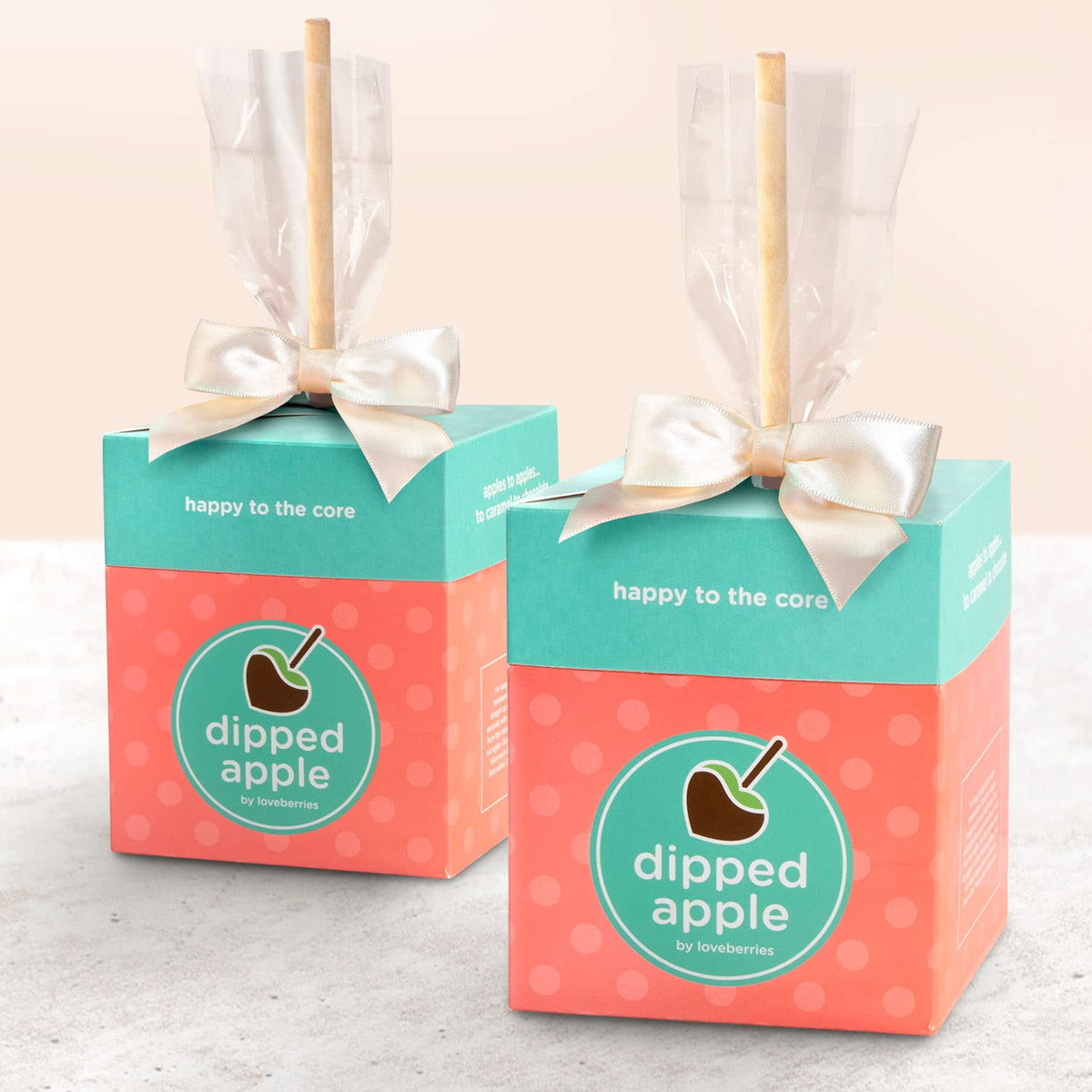 Sweet Love Milk and White Chocolate Covered Caramel Apples Pair - 2 Count Gift Boxes