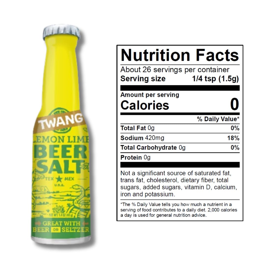 Twang Malt-Inspired Salts | Pocket Size Bottles | Gift Pack Of 1-1.4 Oz Bottles (Pack Of 8, Lemon-Lime)