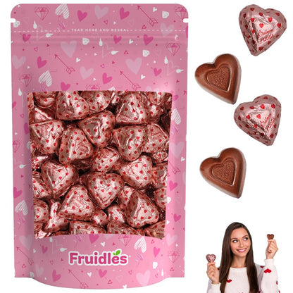 Fruidles Valentine s Milk Fudge Chocolate Hearts, Milk Creamy Chocolaty Hearts, Holiday Treats, Individually Wrapped Foils, Kos