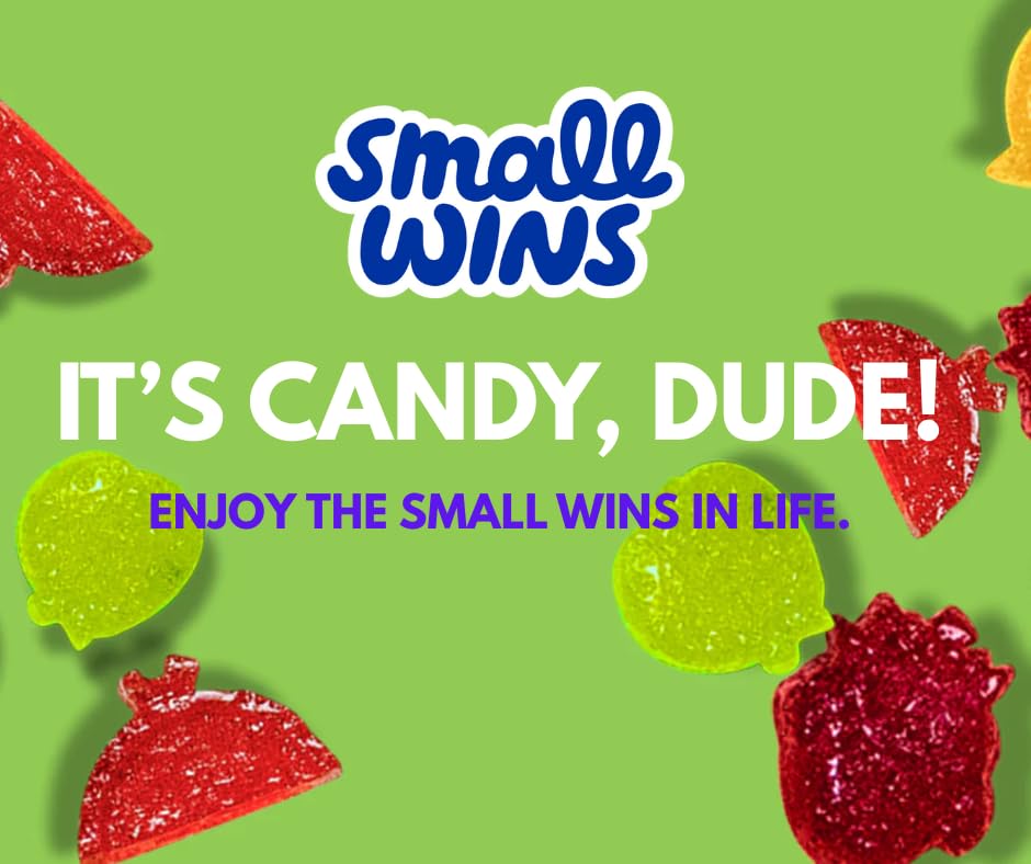 Small Wins Classic Gummies, Sour Fruit Flavored, Plant Based, Organic, All Natural Colors and Sweeteners, Vegan, Low Sugar (5g),