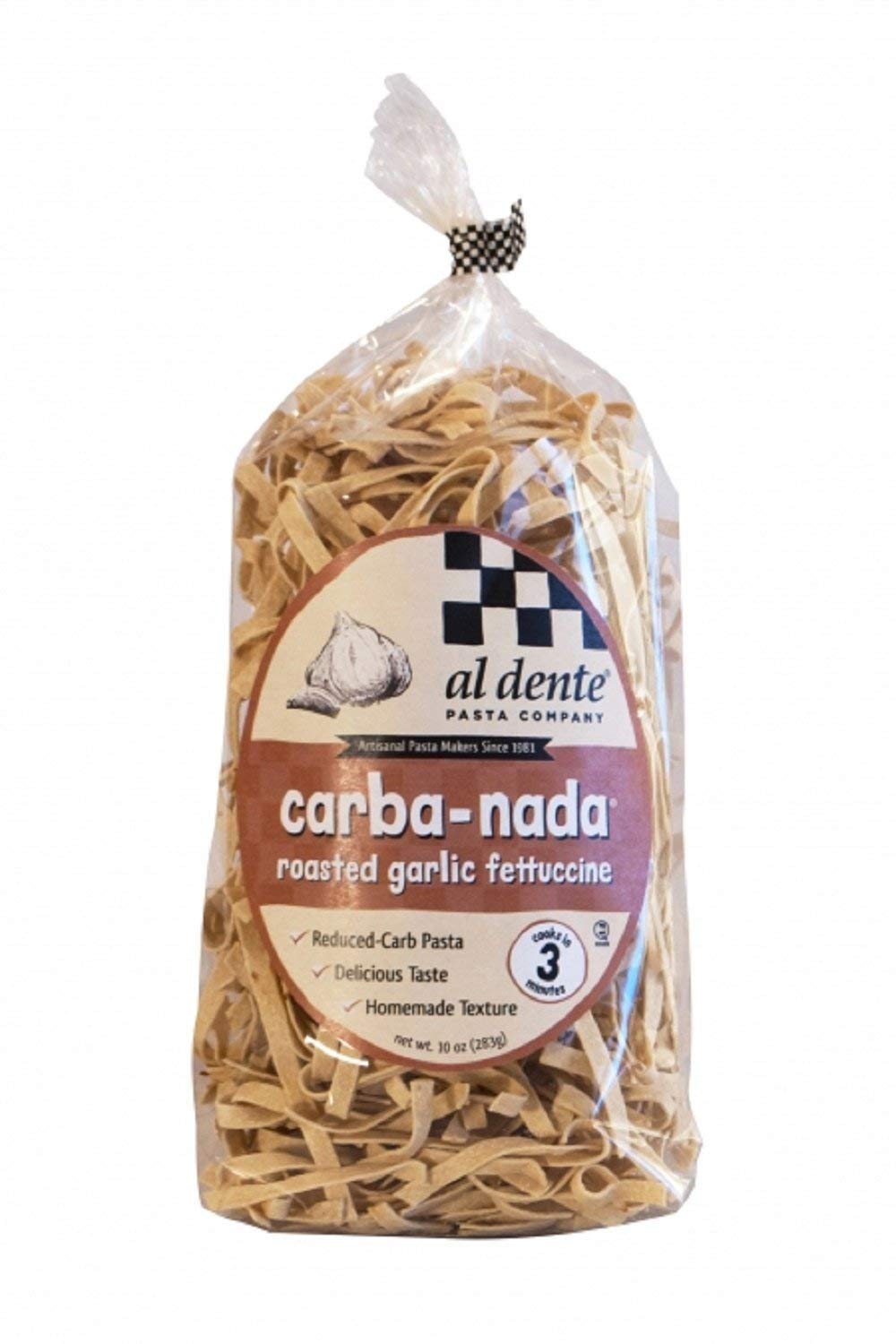 Al Dente Pasta CarbaNada Roasted Garlic Fettuccine 10 Ounce Bag