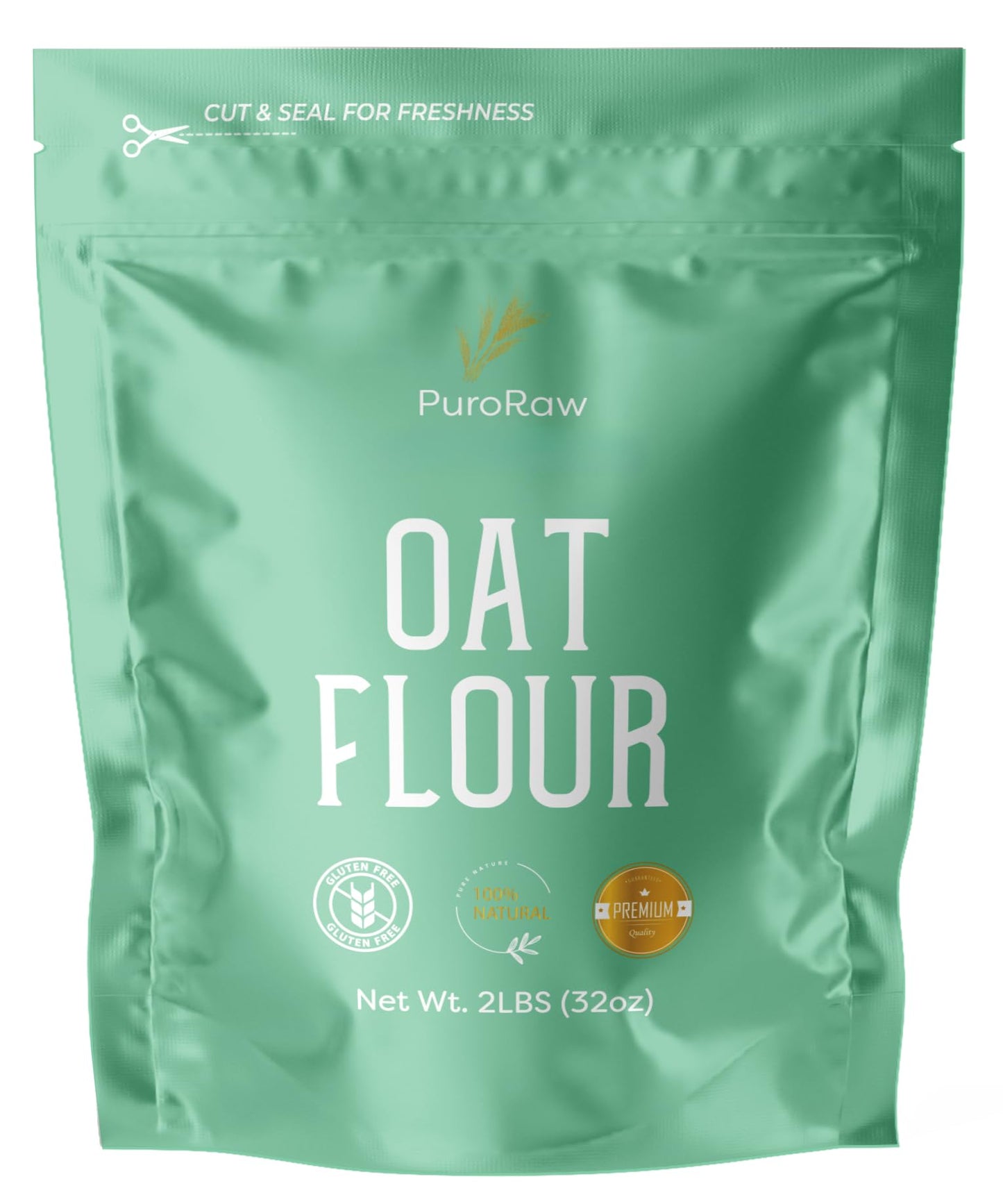 PuroRaw Oat Flour, Gluten Free, Non-GMO, 32 Ounce, Product of Canada