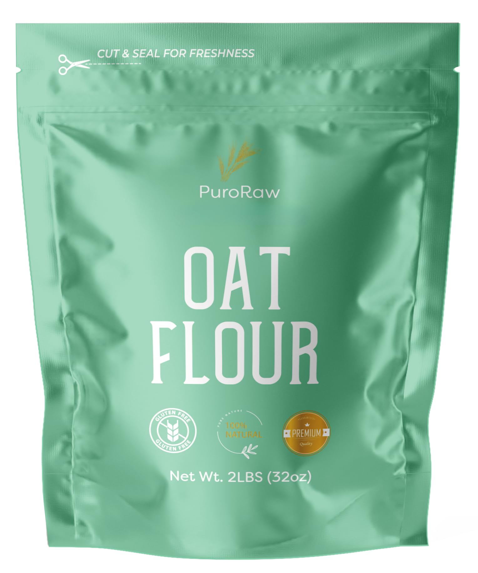 PuroRaw Oat Flour, Gluten Free, Non-GMO, 32 Ounce, Product of Canada