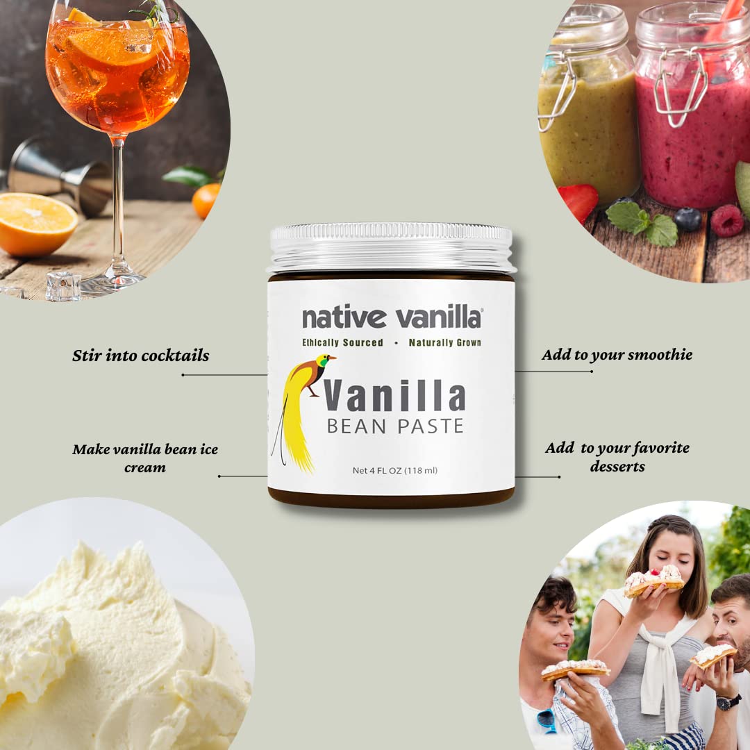 Native Vanilla Vanilla Bean Paste - All Natural, Vegan, Kosher - 4 oz (Pack of 2)