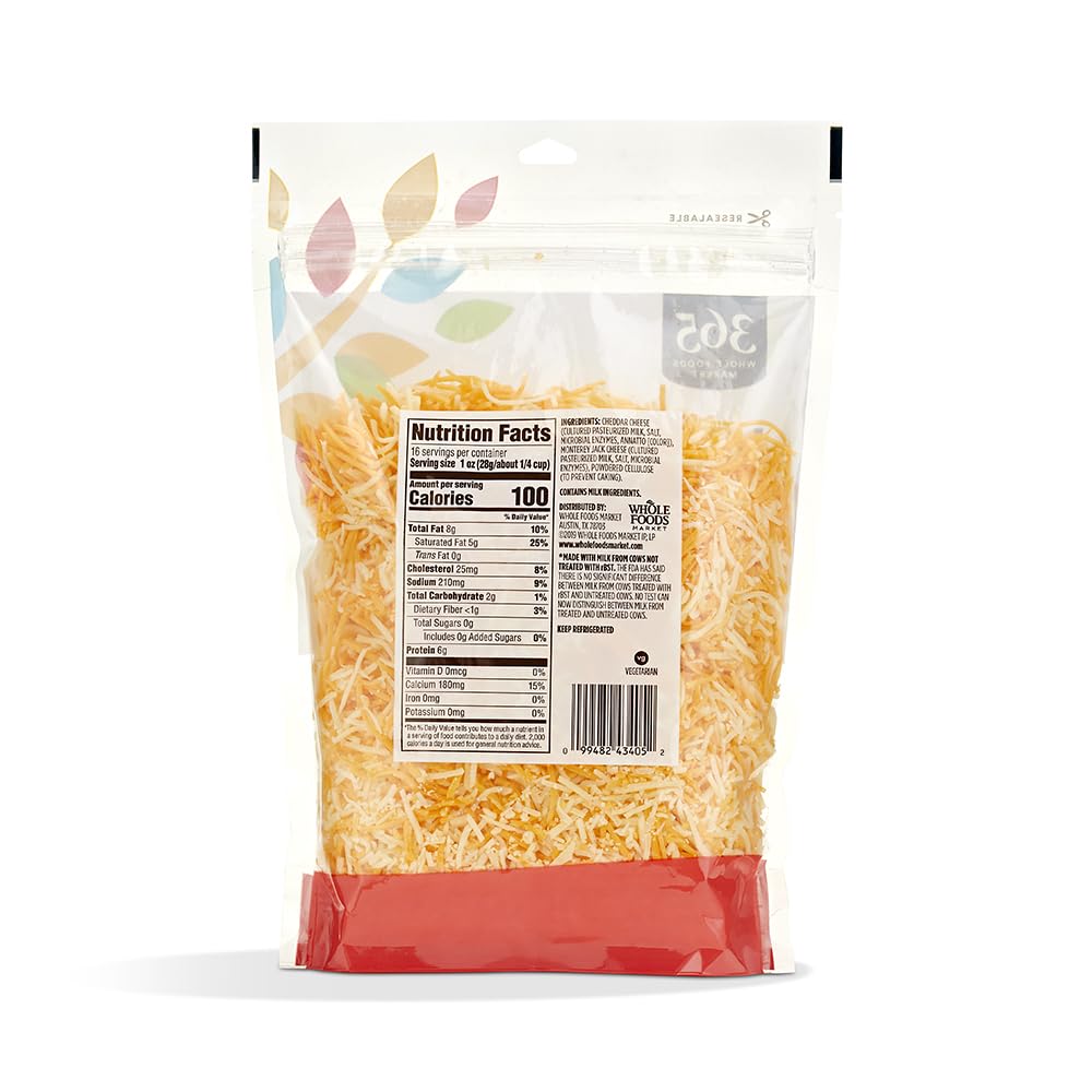 365 Everyday Value, Ched/Jack Fancy Shred Blend rBGH Free, 16 oz
