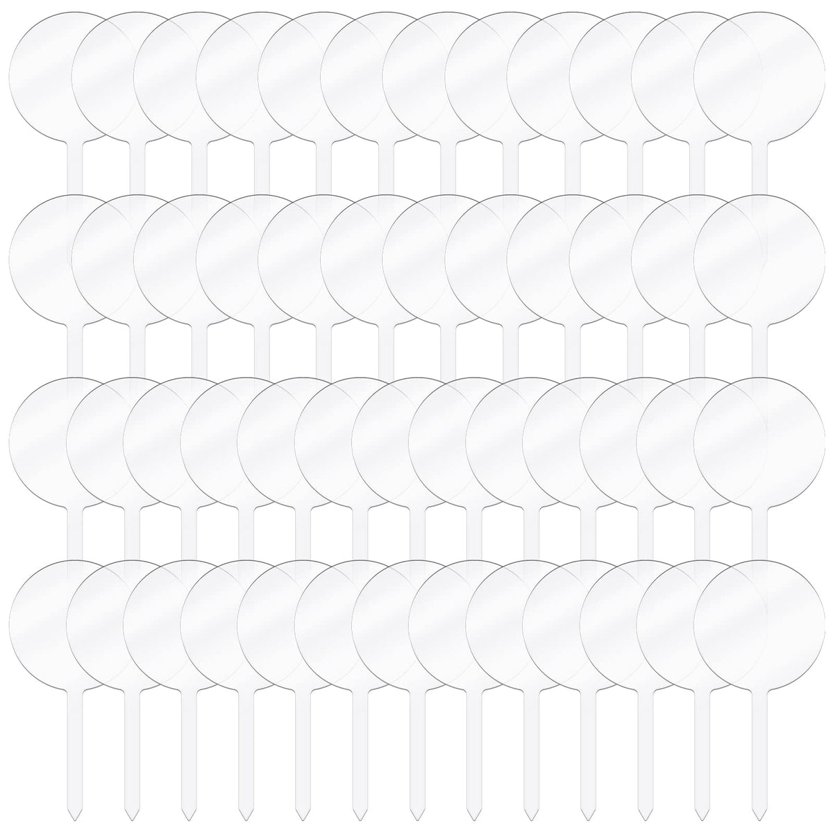 50 Pieces 2 Inch Round Acrylic Cupcake Toppers Blank Cupcake Stick Toppers Clear Mini Diy Cake Topper For Birthday Festival Part