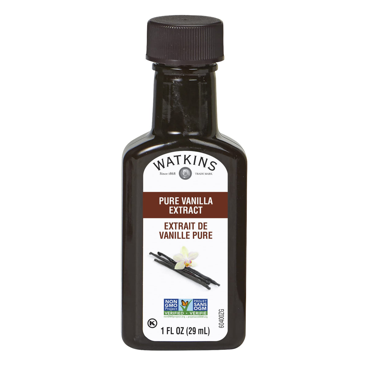 Watkins Pure Vanilla Extract with Madagascar Vanilla Beans, Non-GMO, 1 oz Bottle