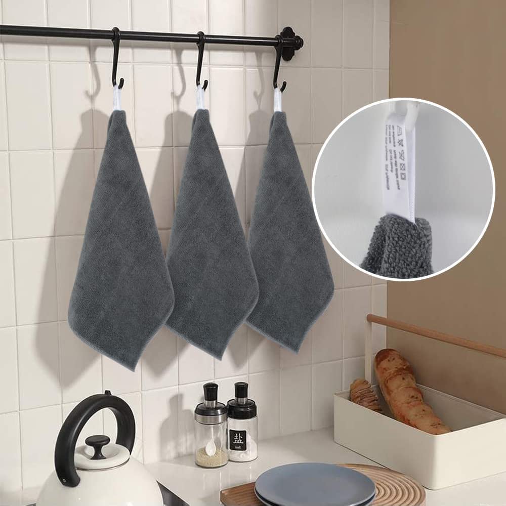 Sinland Microfiber Rag Absorbent Cleaning Cloth Kitchen Dish Cloth Quick Dry Streak Free Dish Rags Glass Cloths 12Inchx12Inch 12