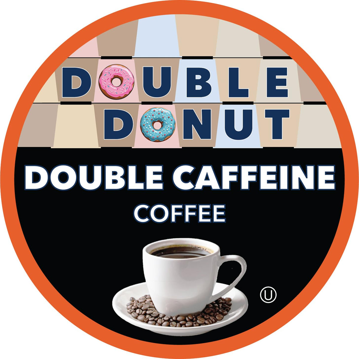 Double Donut Coffee Pods - Extra Strong Dark Roast, 24 Count for Keurig K Cup Brewer