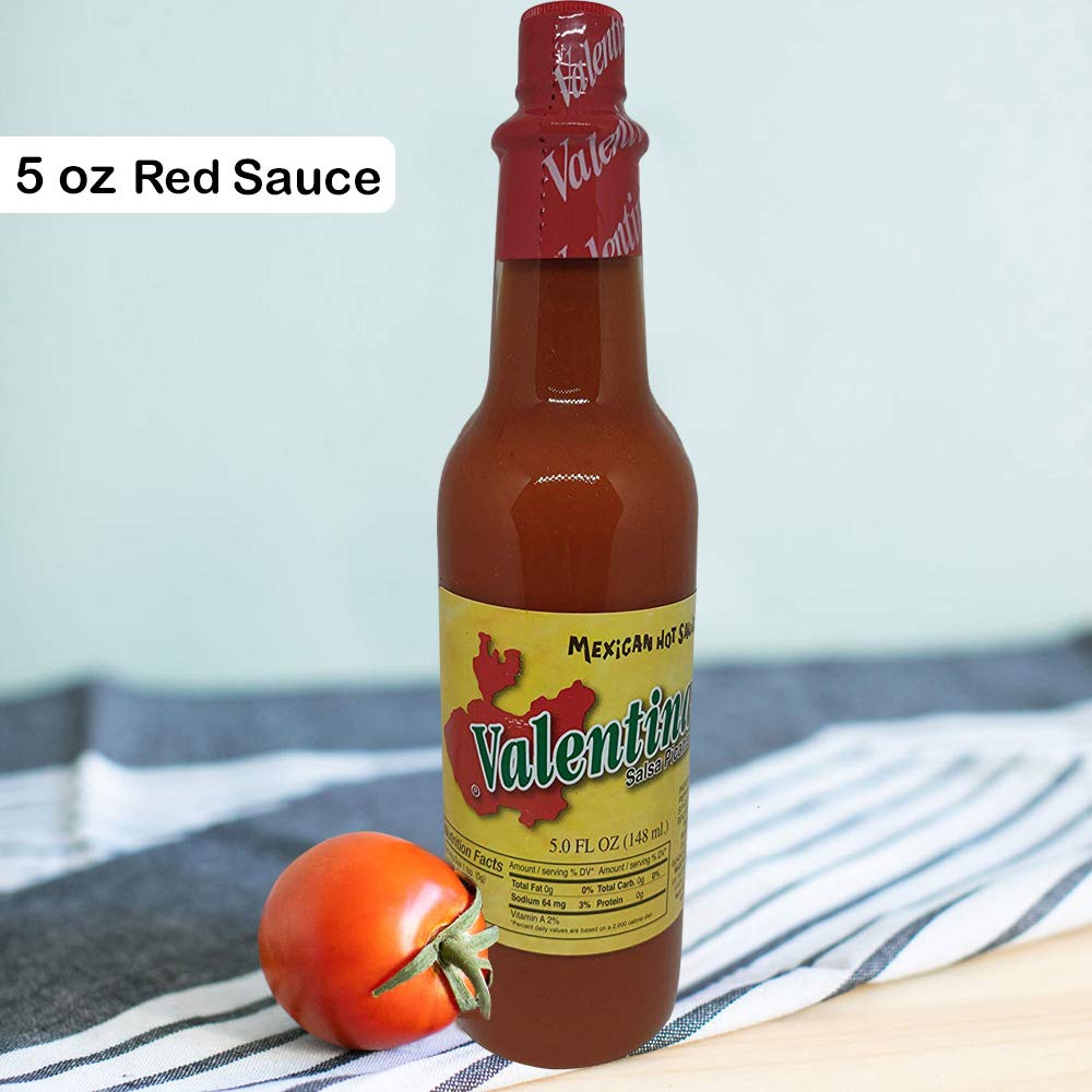 Valentina Salsa Red Hot Sauce Spice Mix Made From Red Peppers Perfect For Chips Fast Foods Lunch Snacks Or More 5 Ounce (148 Ml)