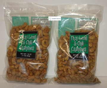 Trader Joe Thai Lime & Chili Cashews 16oz 454g (Two Bags)