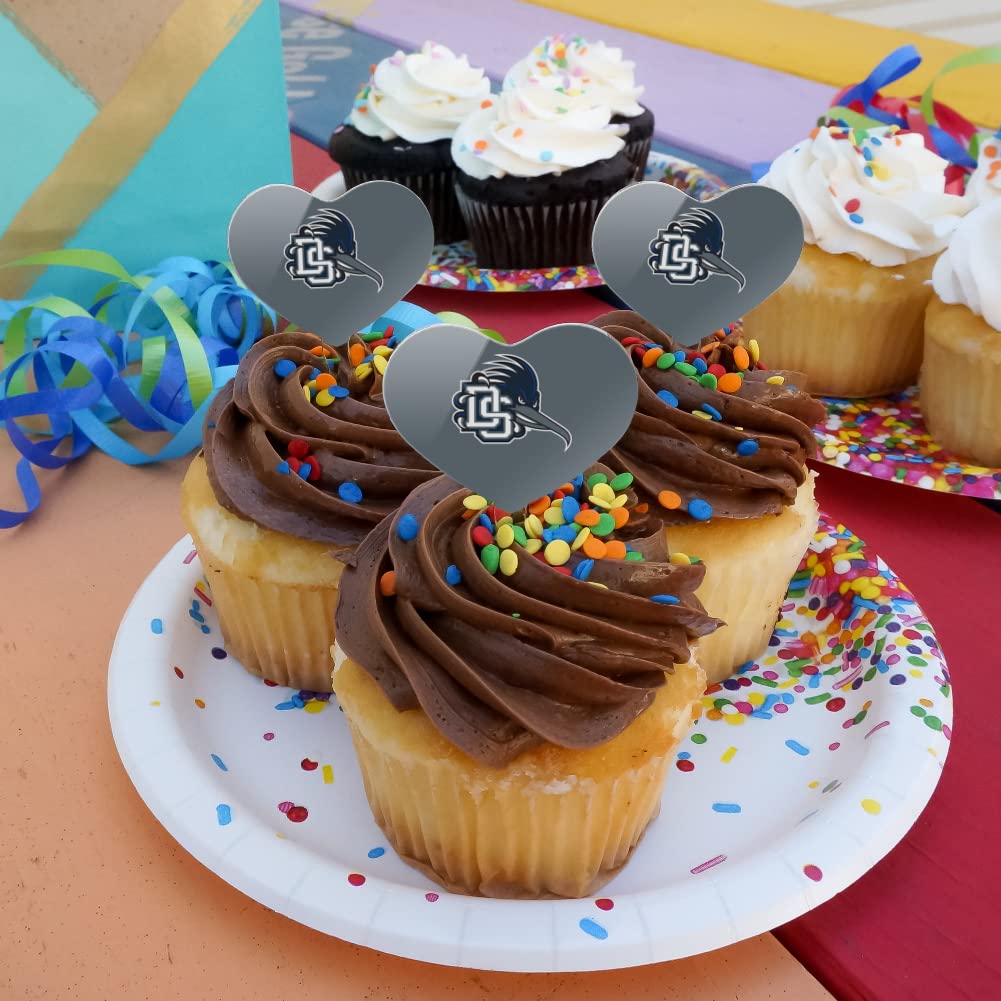 GRAPHICS & MORE Cupcake Picks Set of 6, Acrylic, Dalton State College, Heart Love Decoration, Model CUPT.HRT.ACR.6PK.CLCDSC500B