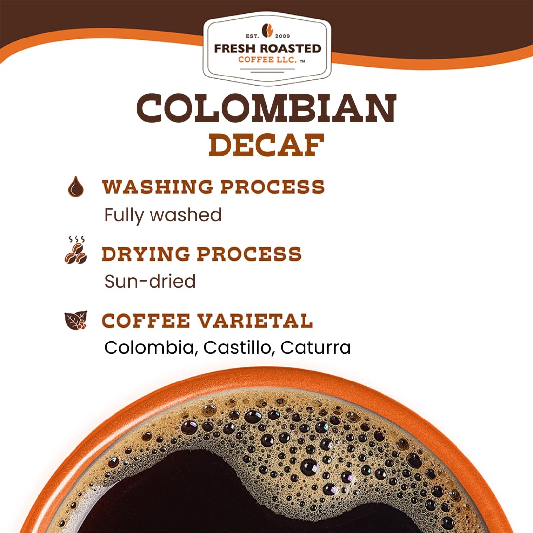 Fresh Roasted Coffee Decaf Colombian K-Cup Compatible 24 Pods, Kosher