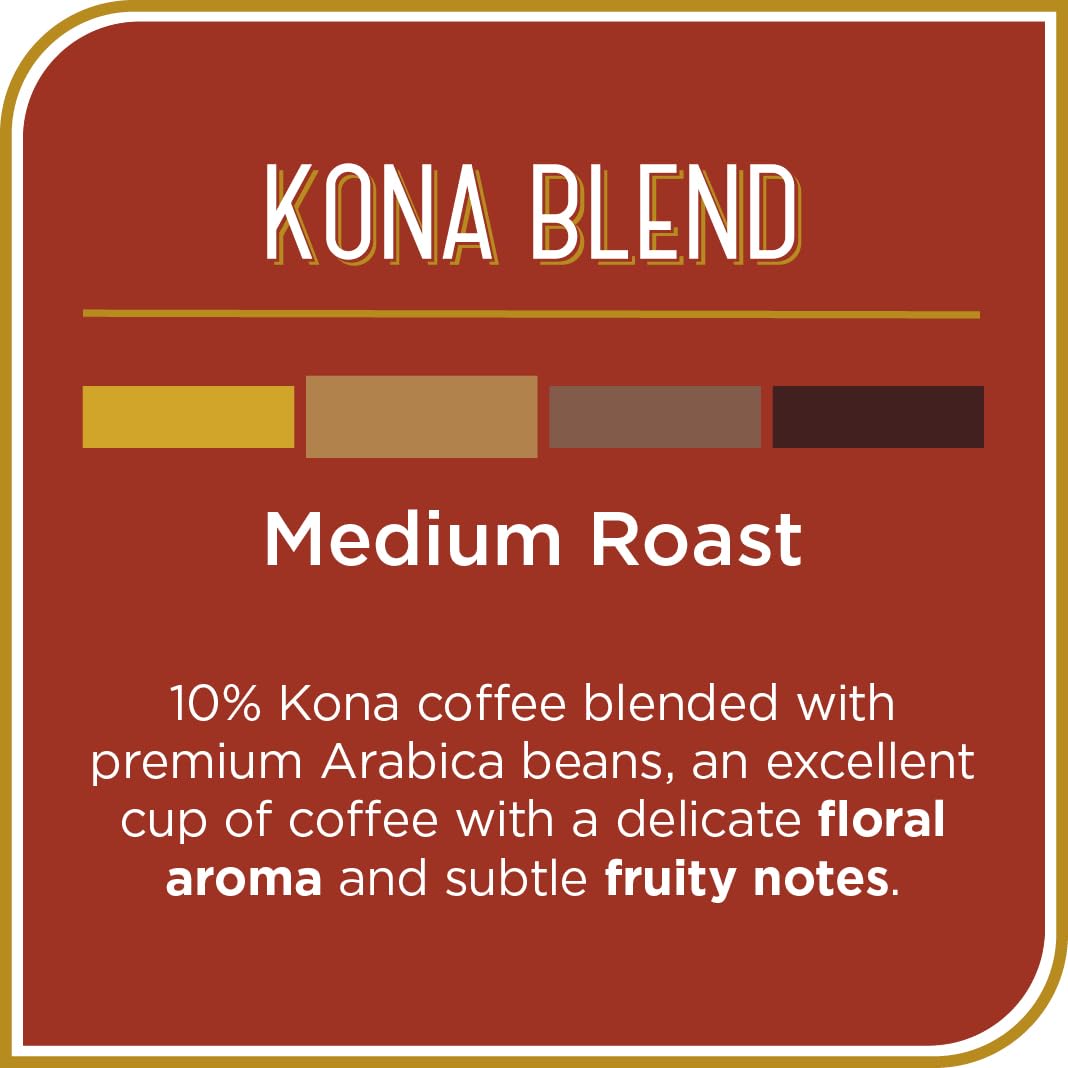 Don Franciscos Kona Blend Medium Roast K-Cup Coffee Pods, 12 Count, 10% Kona, Compatible with Keurig, Recyclable
