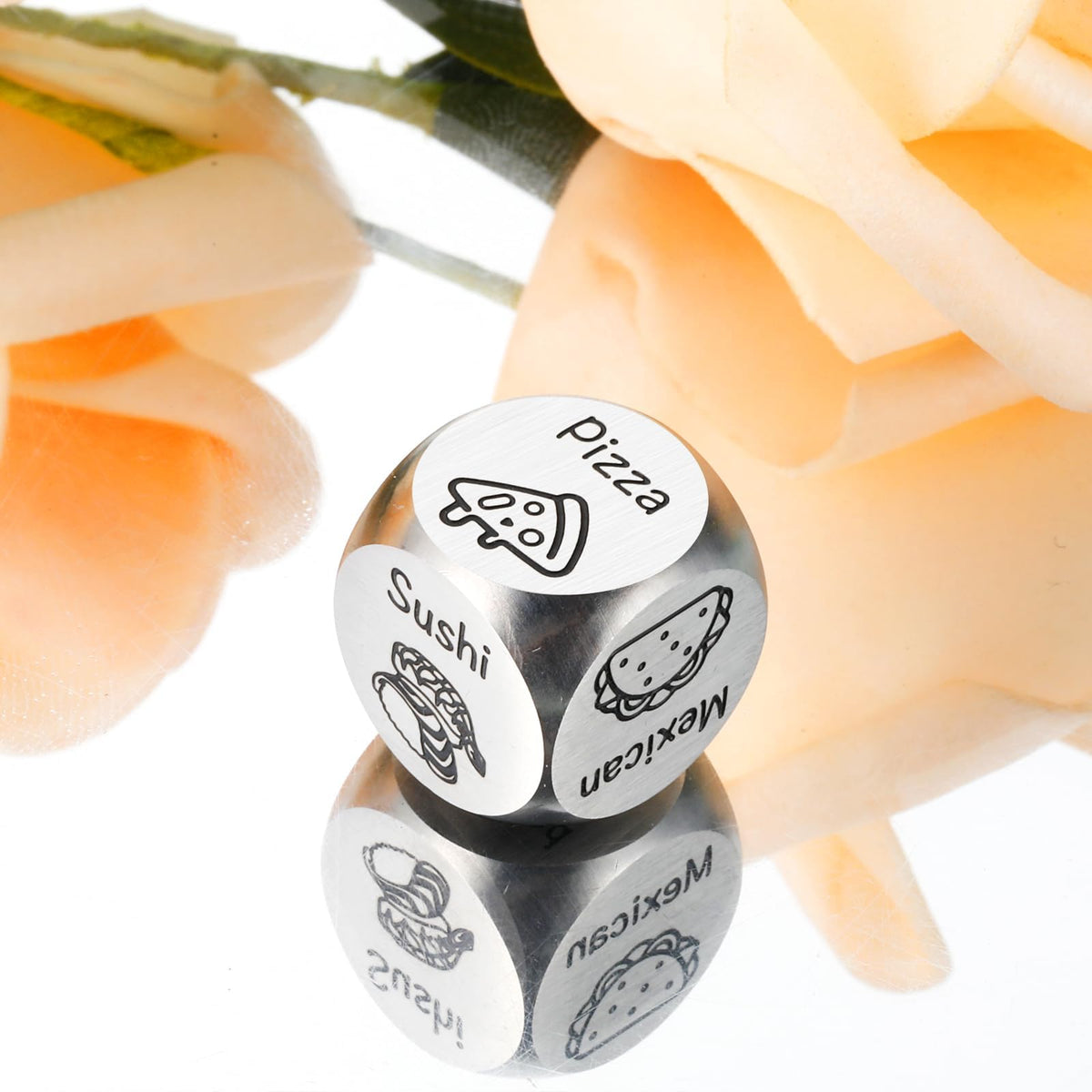STVK Movie Night Supplies - 11th Anniversary Dinner Dice for Couples - Silver