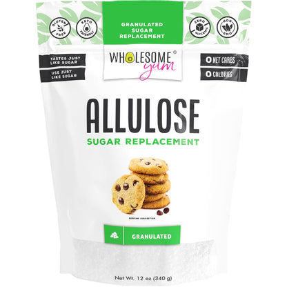 Wholesome Yum Allulose Sweetener - Natural Granulated Sugar Substitute - Keto, Non GMO, Zero Carb, Zero Calorie, Sugar Free, No 