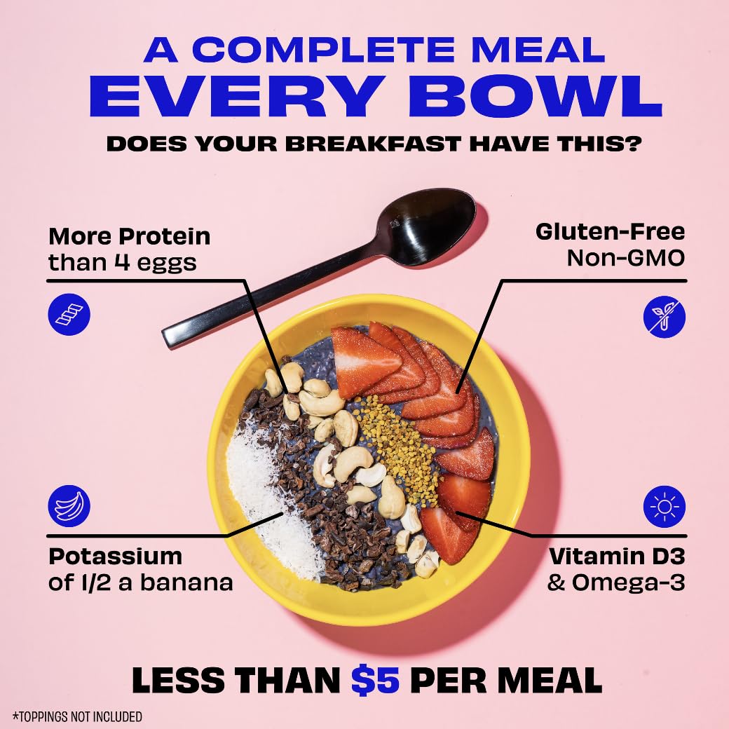 Kreatures Of Habit Meal One | Overnight & Instant Superfood Protein Meal Replacement | Gluten Free, Dairy Free, 30G Of Plant Based Protein, With No Added Sugar | Apple Cinnamon | Pack Of 7