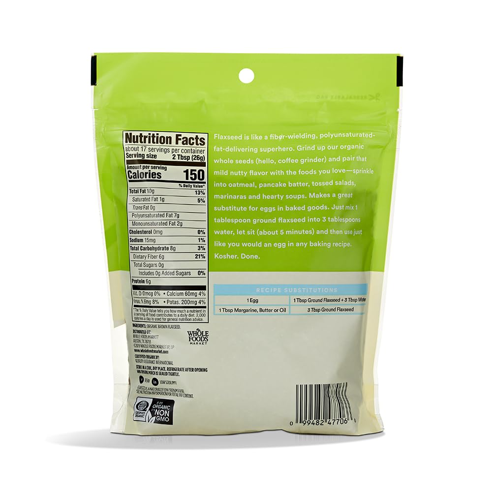 365 by Whole Foods Market, Flaxseed Whole Organic, 16 Ounce