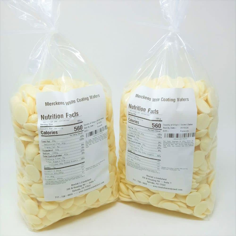 Merckens Coating Melting Wafers Chocolate White 10 Pounds
