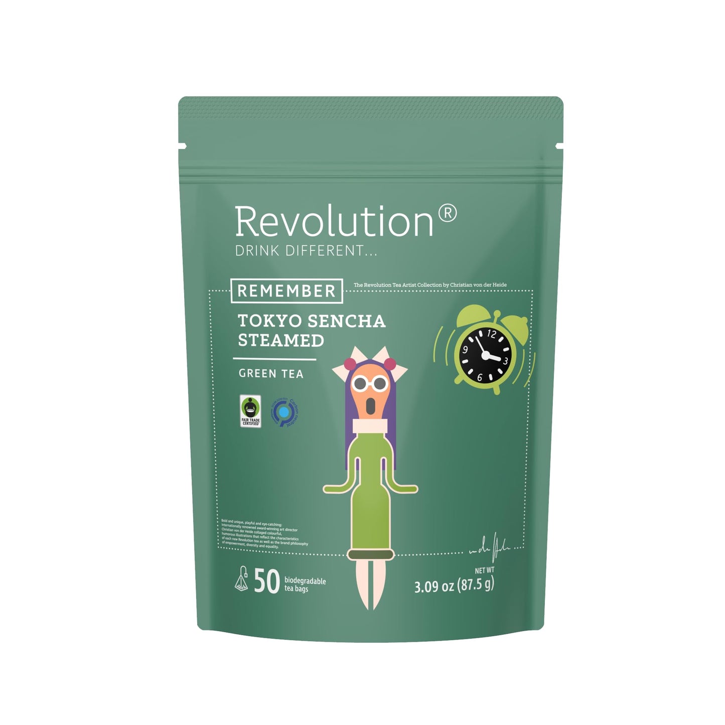 Revolution Tea Sencha Green Tea [The Original] - Tokyo Sencha Steamed - Premium Full Leaf Tea - Biodegradable Infuser Tea Bags -