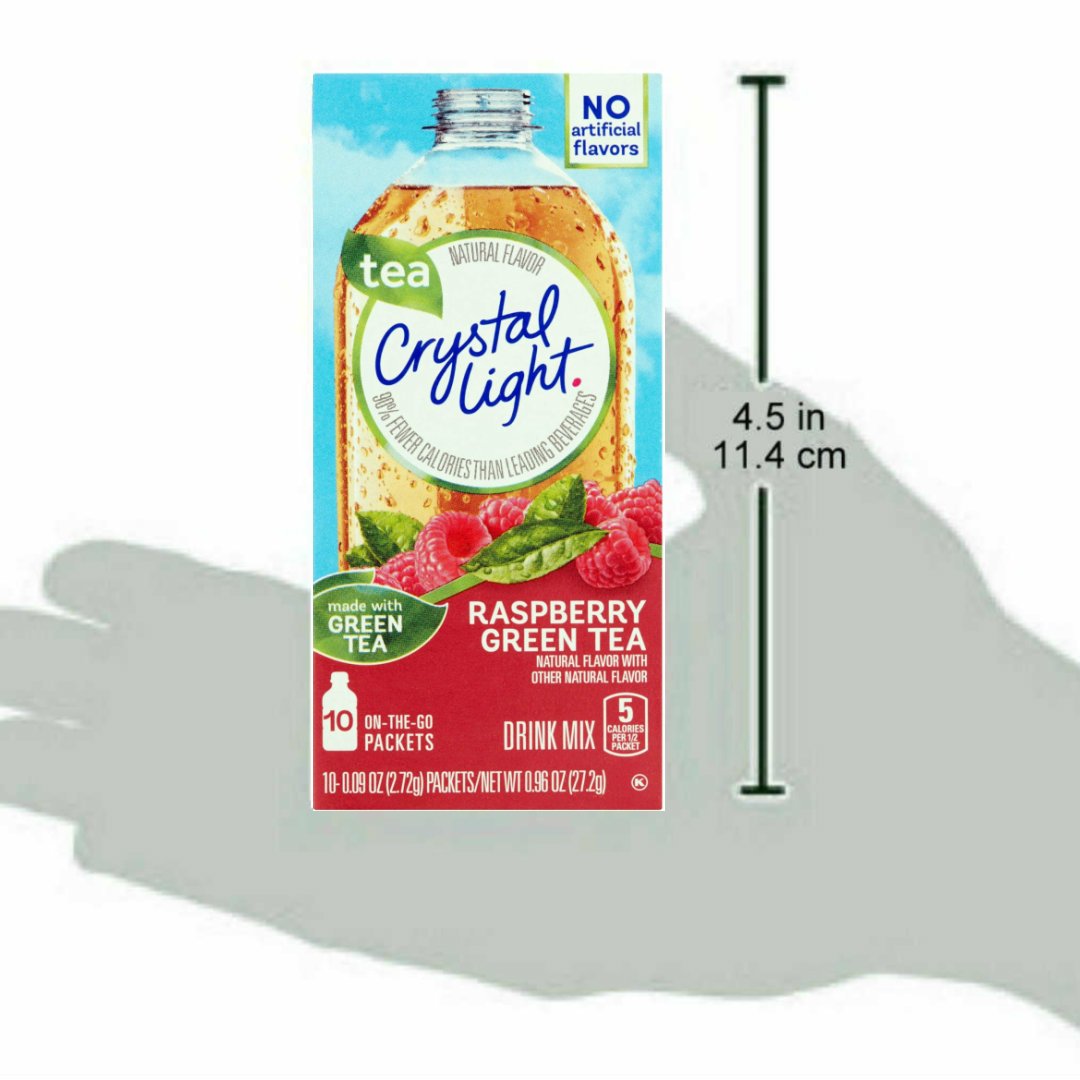 Crystal Light On The Go Raspberry Green Tea, 10-Packet Box (Pack Of 7)