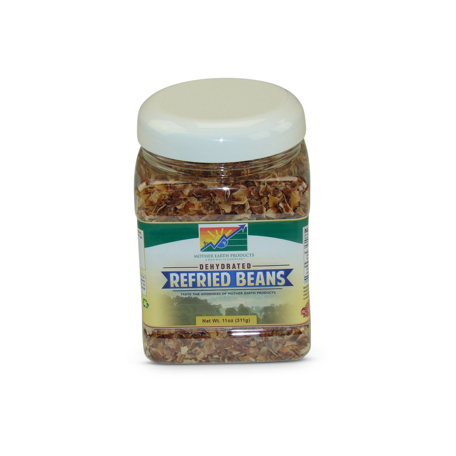 Mother Earth Products Dehydrated Fast Cooking Refried Bean Mix, Quart Jar, 11 Ounce (Pack Of 1)