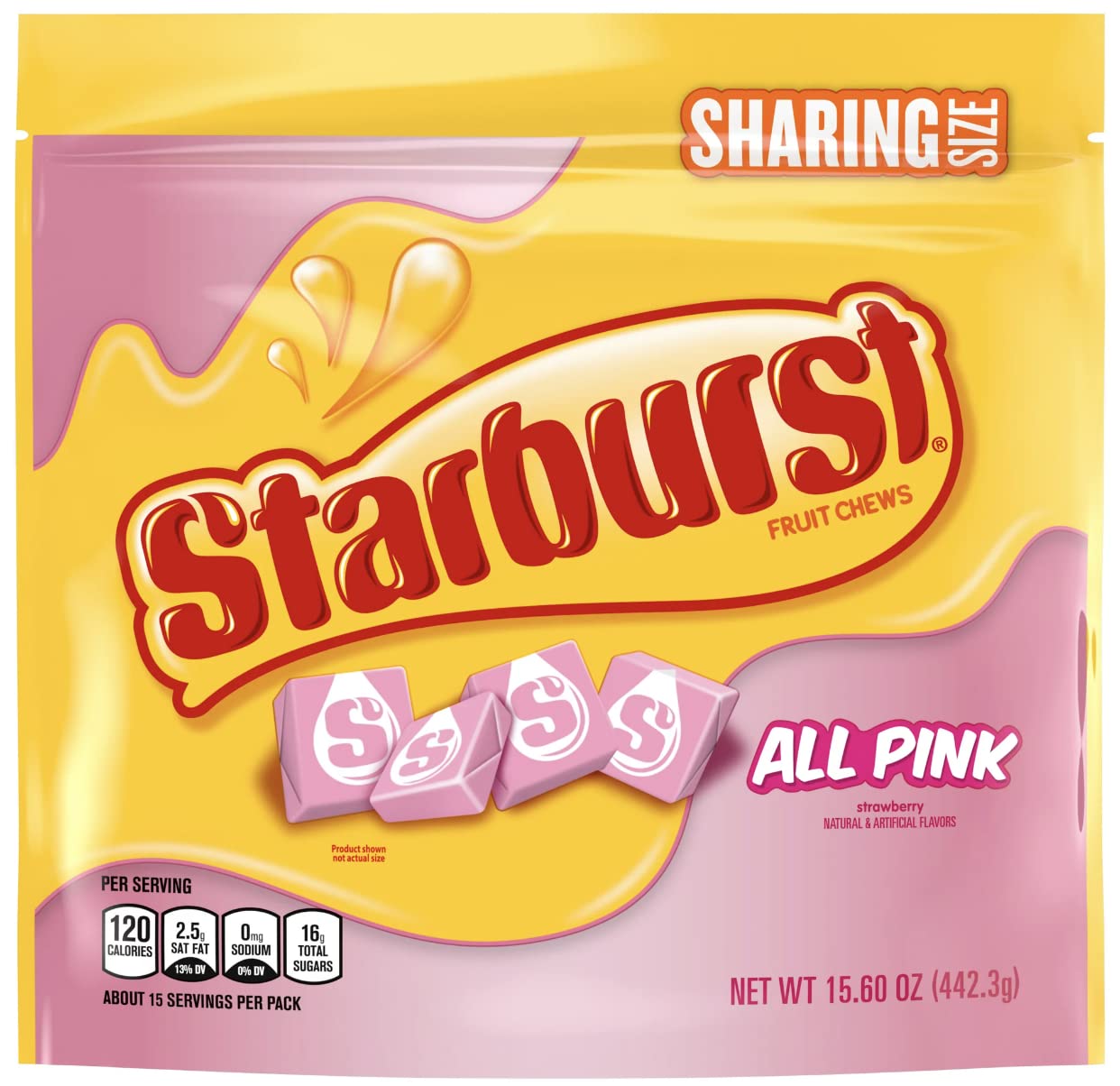 Starburst All Pink Fruit Chews Candy Bag, 15.60 Oz