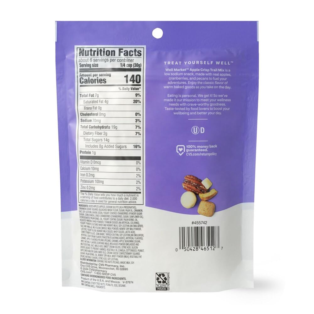 Generic Apple Pie Crisp Snack Trail Nut Fruit Mix - (1 Bag 6 oz SimplyComplete Pack) Dried Apple, Cinnamon Cookie Bites, Yogurt