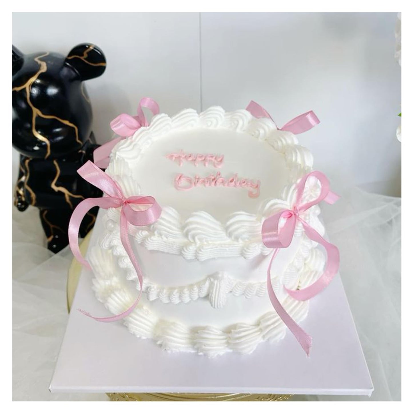 Keaziu 20 Pack Bow Cupcake Toppers Ribbons 2x0.05 Pink1 BOW123 Wedding Party Supplies
