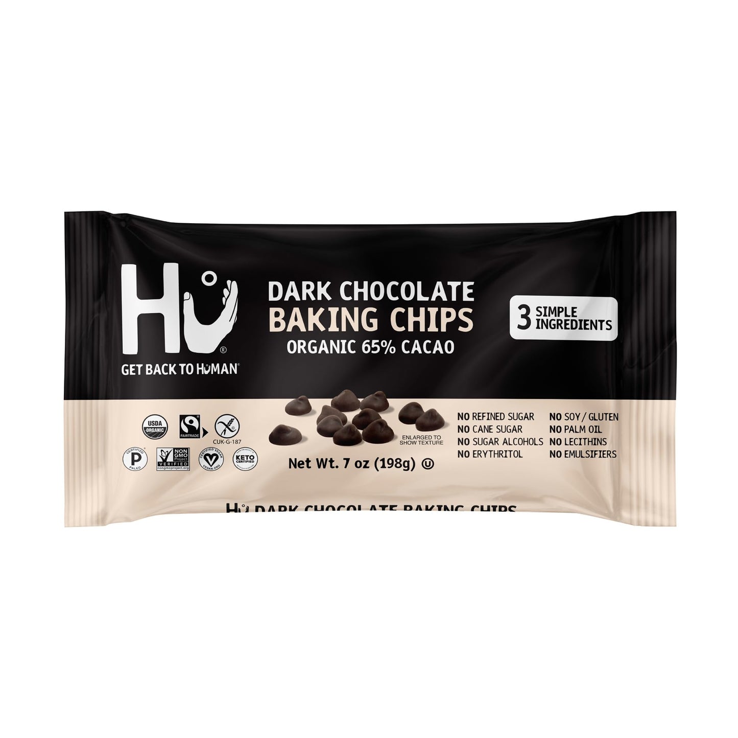 HU KITCHEN Organic Dark Chocolate Baking Chips, 7 OZ