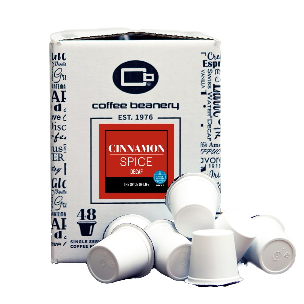 Coffee Beanery Cinnamon Spice Decaf Coffee Pods | Medium Roast | 192ct Bulk Pack