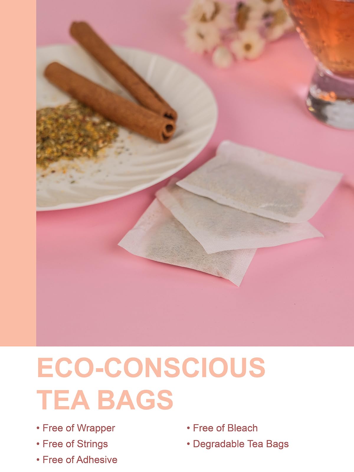 TeeLux Herbal Tea Bags, Peach Flavor with Rosehips, Hibiscus & Chamomile, Caffeine Free, 50 Count